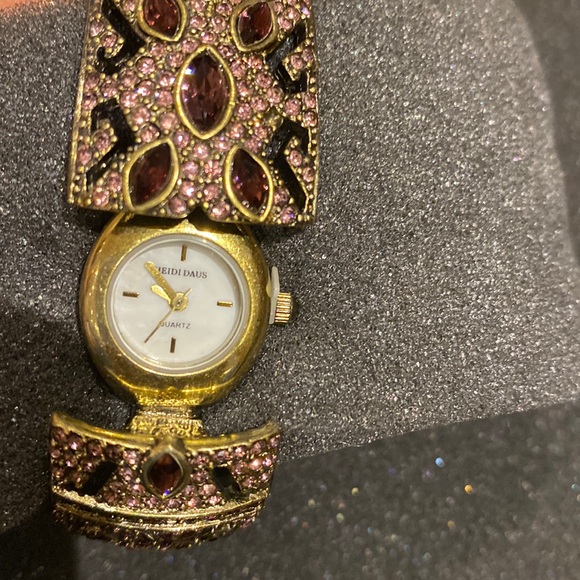 Heidi Daus "Everlasting Elegance" Swarovski Encrusted Hidden Watch Bangle - Picture 2 of 5